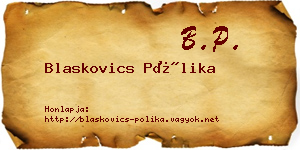 Blaskovics Pólika névjegykártya
